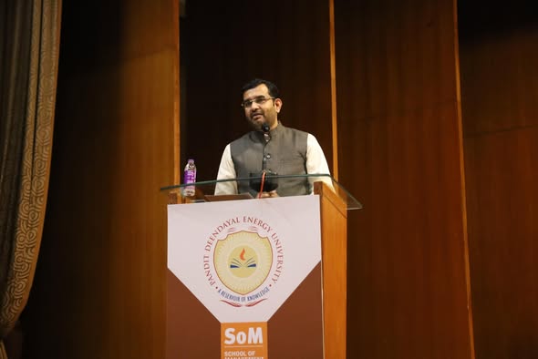 પંડિત દીનદયાળ એનર્જી યુનિવર્સિટી (PDEU) ગાંધીનગર ખાતે સ્કૂલ ઓફ મેનેજમેન્ટ દ્વારા આયોજિત ‘Finance Conclave MUD₹A 5.0’ માં વક્તા તરીકે NextGen GST Reforms વિષય પર વિધાર્થીઓ સાથે સંવાદ કરવાનો અવસર પ્રાપ્ત થયો.